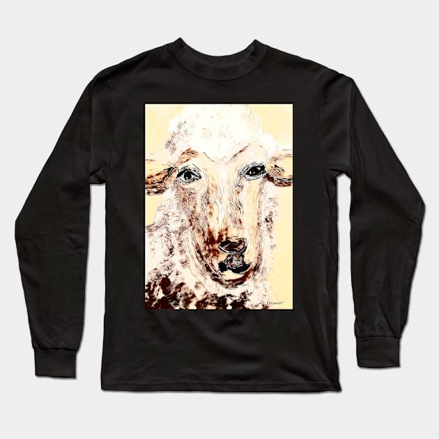 Gentle Lamb Long Sleeve T-Shirt by EloiseART